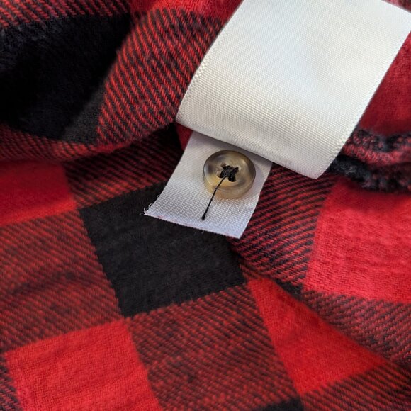 Harlow cropped flannel shirt red black buffalo plaid size small - Picture 11 of 13